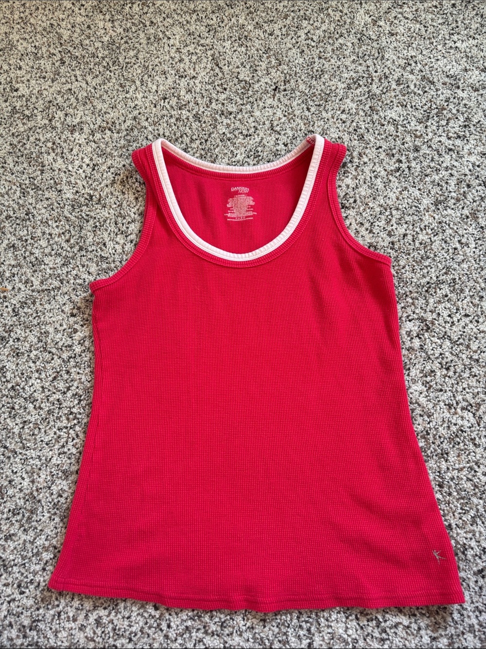 Danskin Now Pink Tank Top with White Trim